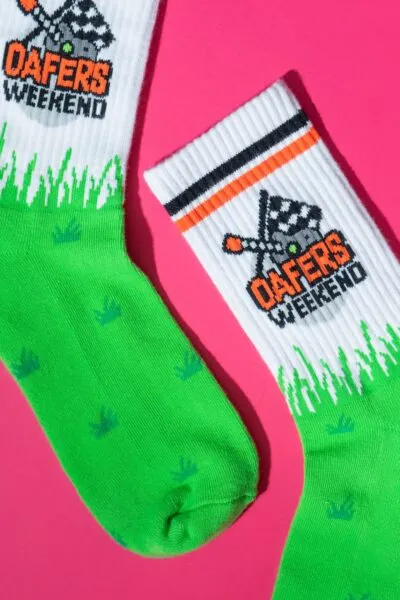 sokken bedrukken oafers weekend